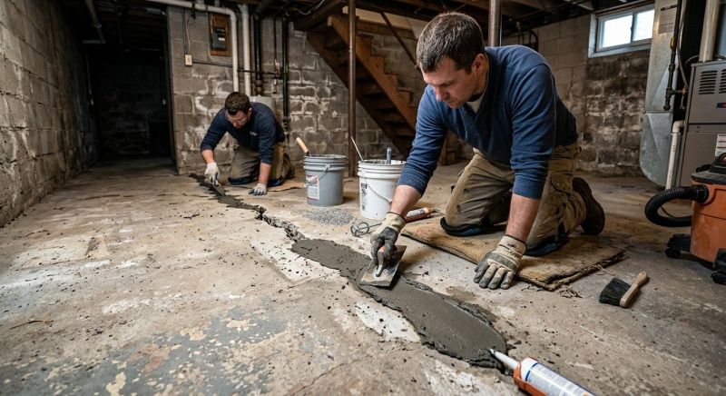Cracked Basement Floor Repair in Denver County, CO